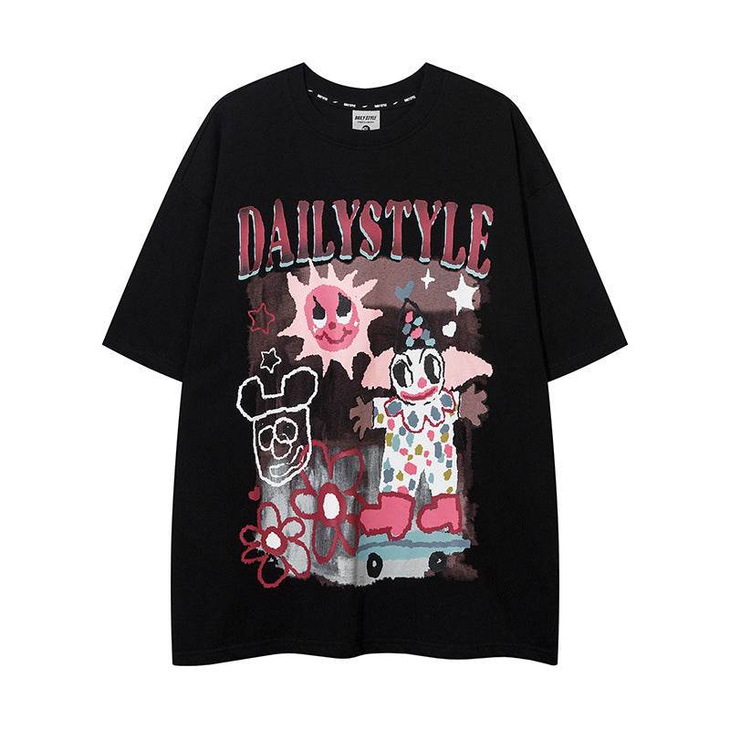 Letter printed loose fitting women's T-shirt | MuddyStock Originals Black MuddyStock