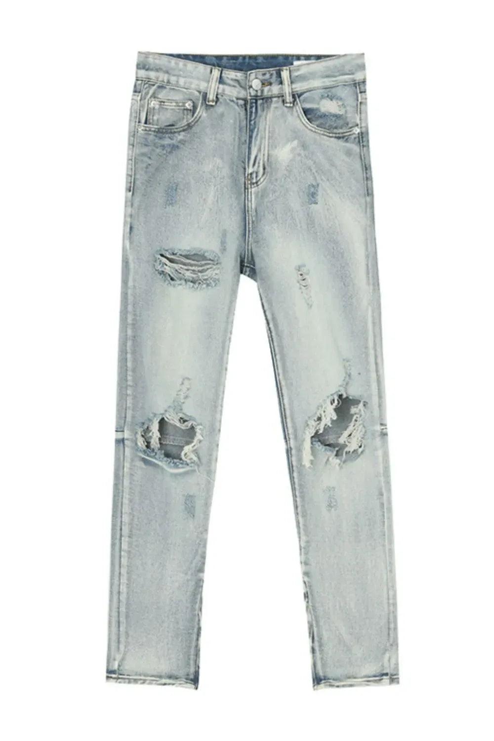 Distressed Skinny Jeans with Side Zip | MuddyStock Originals