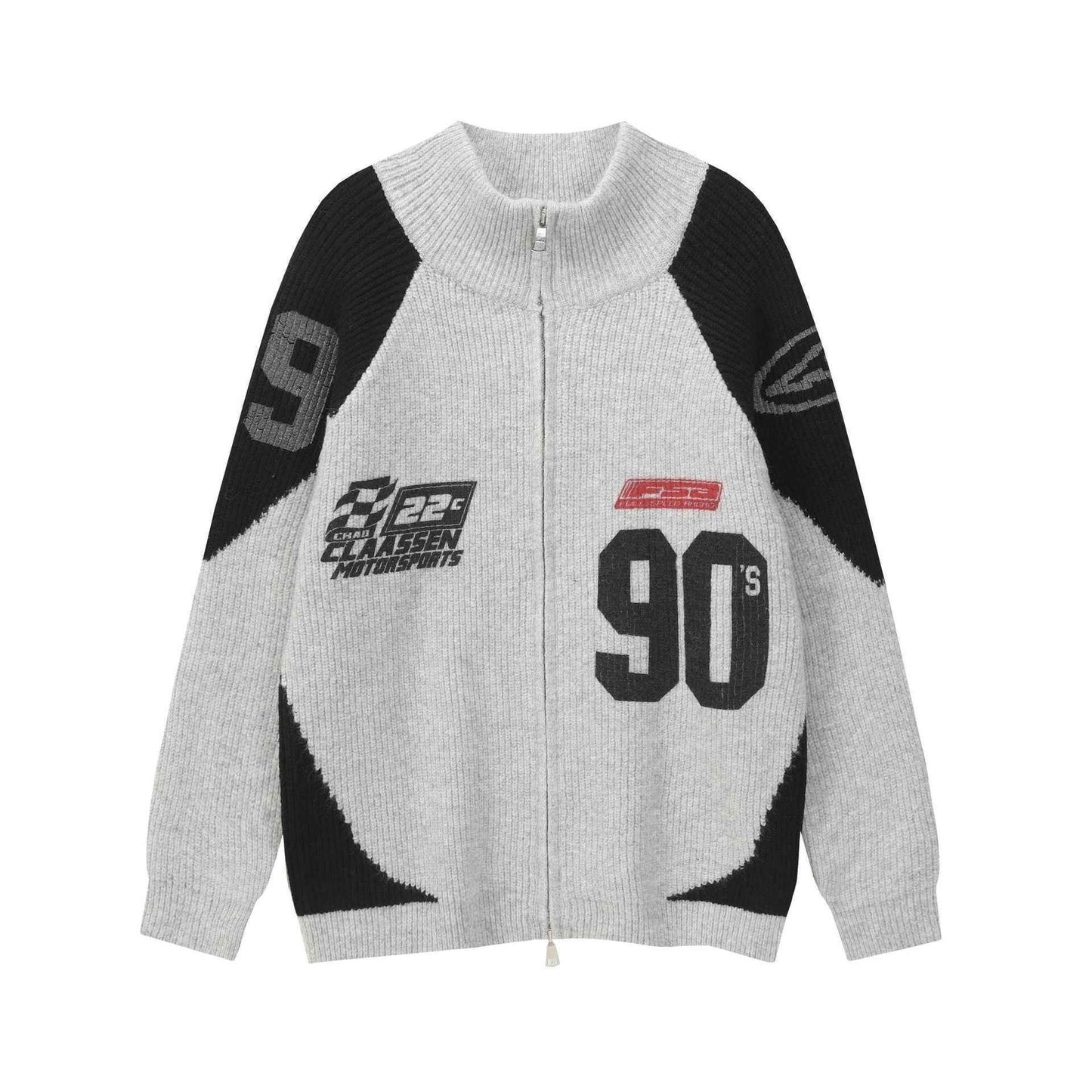 Color blocked zipper sweater jacket for men and women | MuddyStock Originals Black