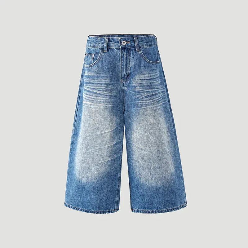 Loose Wide-Leg Mid-Length Crop Pants For Women | MuddyStock Originals Dark Blue