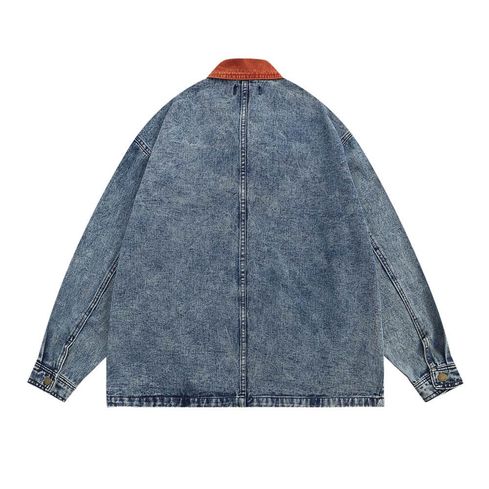 Leaf Embroidery Contrast Color Lapels Jacket For Men And Women MuddyStock