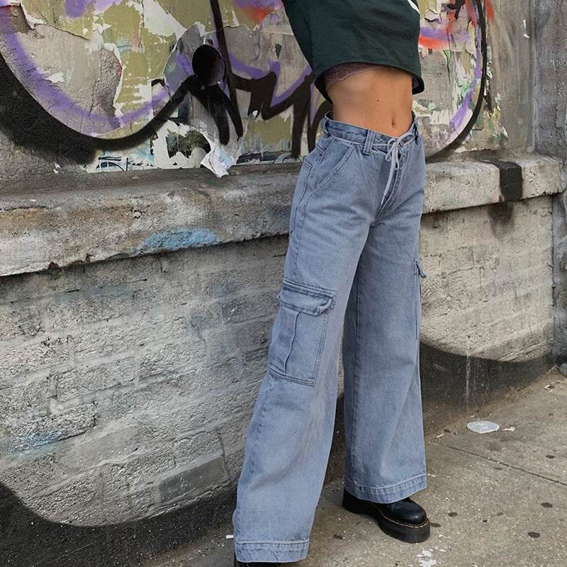 Straight trousers with high waist pockets MuddyStock