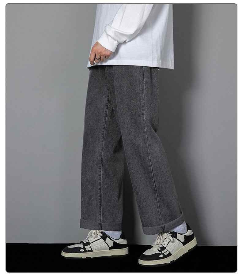 Men's Slimming Leisure Denim Straight-leg Pants MuddyStock