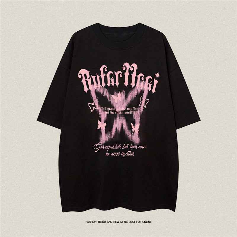 American High Street Butterfly Printed T-shirt For Men And Women MuddyStock