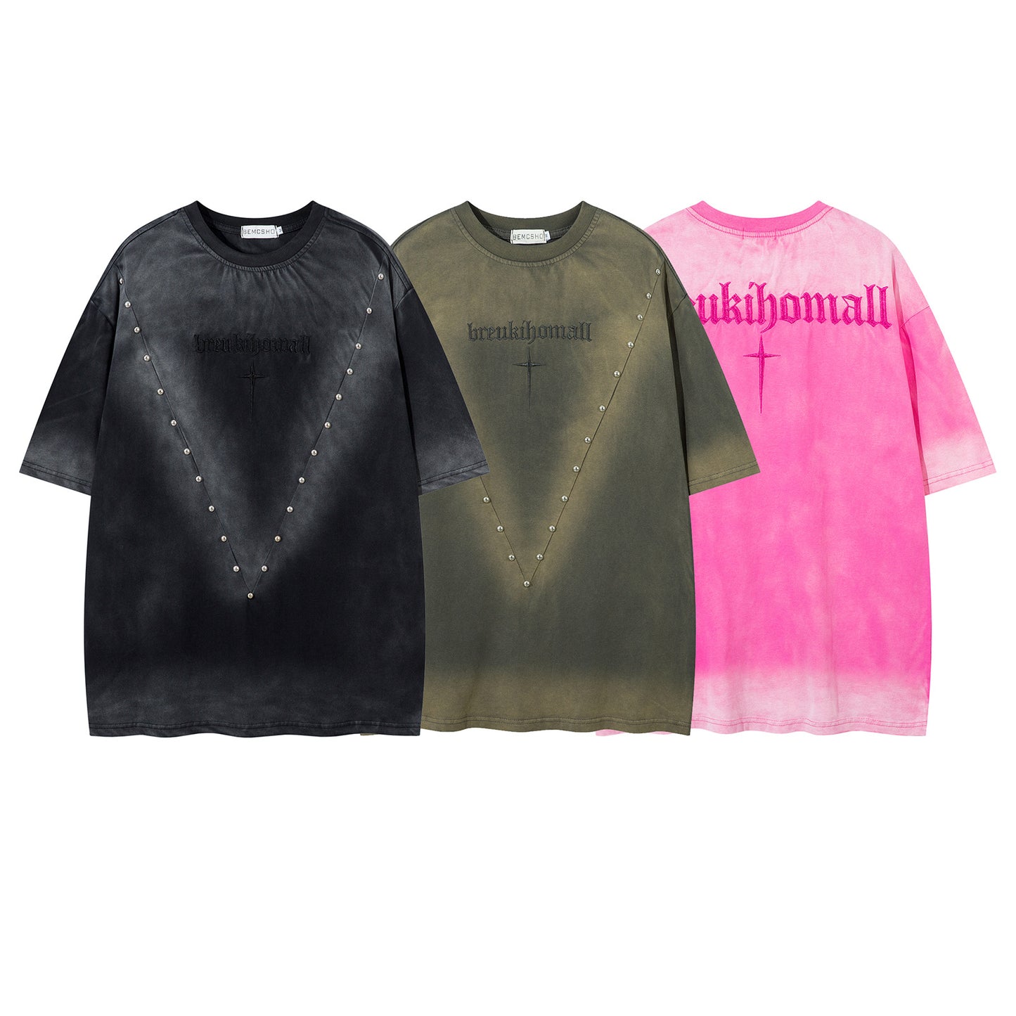 Streetwear Washed Beaded Short Sleeve T-Shirt For Men And Women | MuddyStock Originals MuddyStock