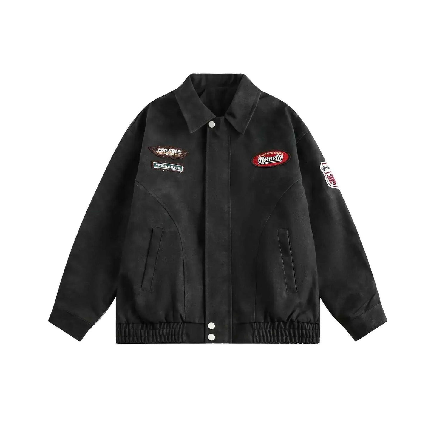 Retro Simple Loose Design Jacket For Men | MuddyStock Originals Black