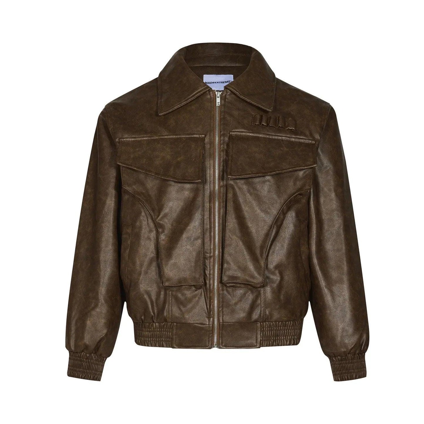 American Street Retro Large Pocket Lapels Coat For Women Brown