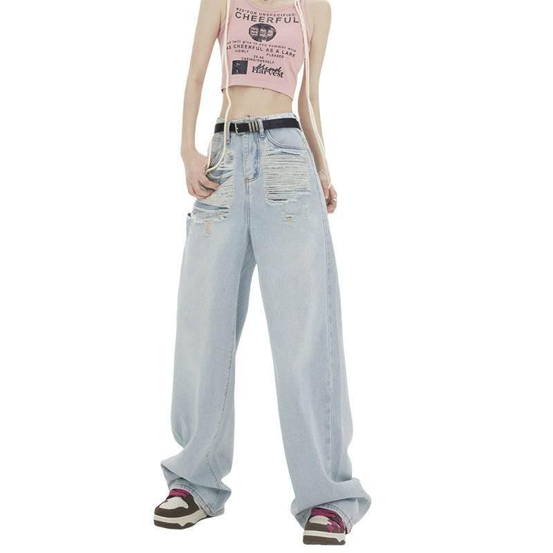 American Street Ripped Jeans For Women Trousers