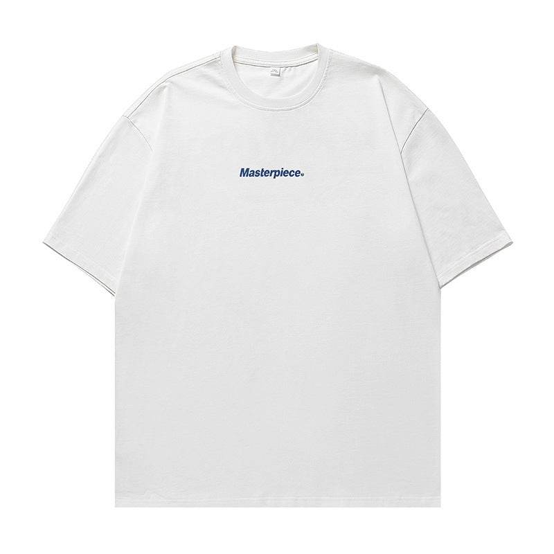 Letter printed loose round neck T-shirt | MuddyStock Originals White MuddyStock