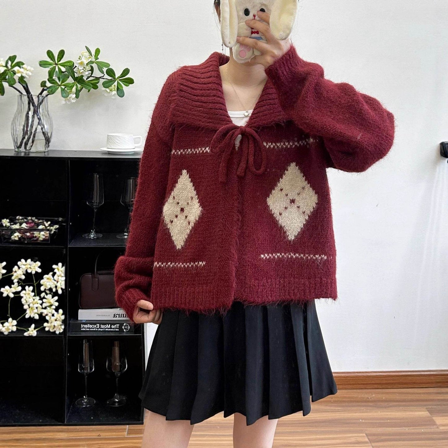 Vintage Grid Lapel Cardigan for Women | MuddyStock Originals MuddyStock