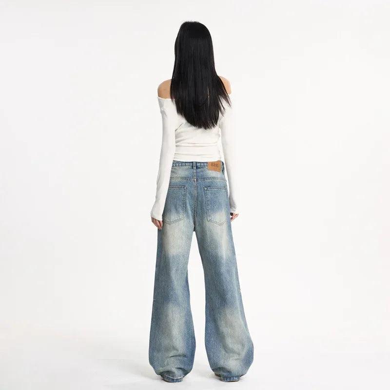 Washed Flared Denim Wide Leg Pants For Women | MuddyStock Originals