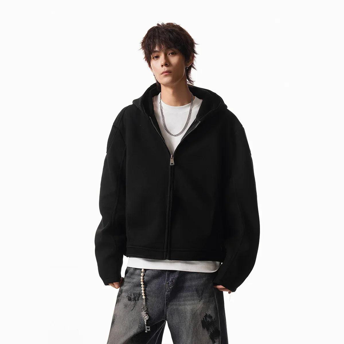 Short Crop Heavyweight Hoodie for Men | MuddyStock Originals Black