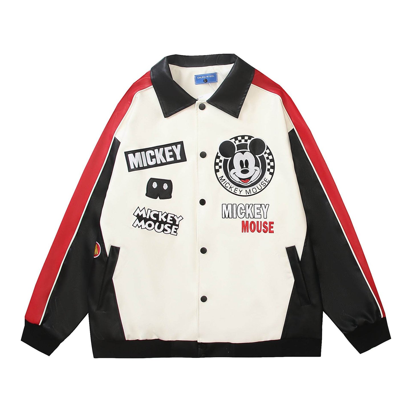 Cartoon Embroidery Turn-Down Collar Jacket For Men And Women Picture Color MuddyStock