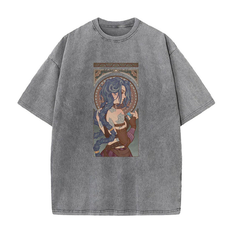 Cotton Washed Vintage Short Sleeve T-shirt For Men And Women| MuddyStock Originals gray MuddyStock
