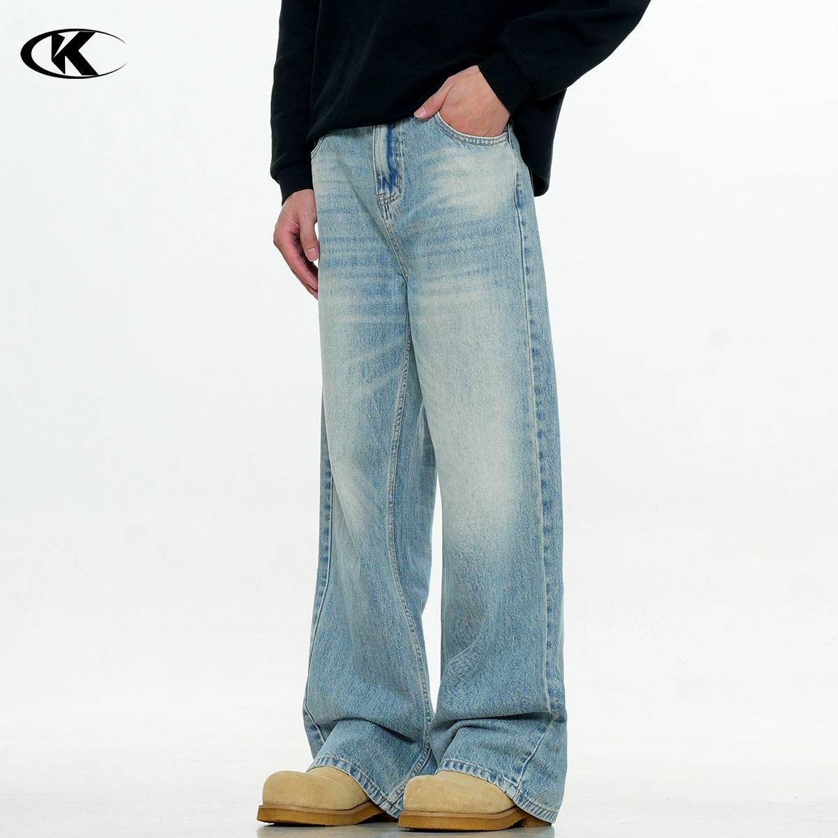 Simple Clean Fit Vintage Loose Casual Jeans For Men | MuddyStock Originals MuddyStock