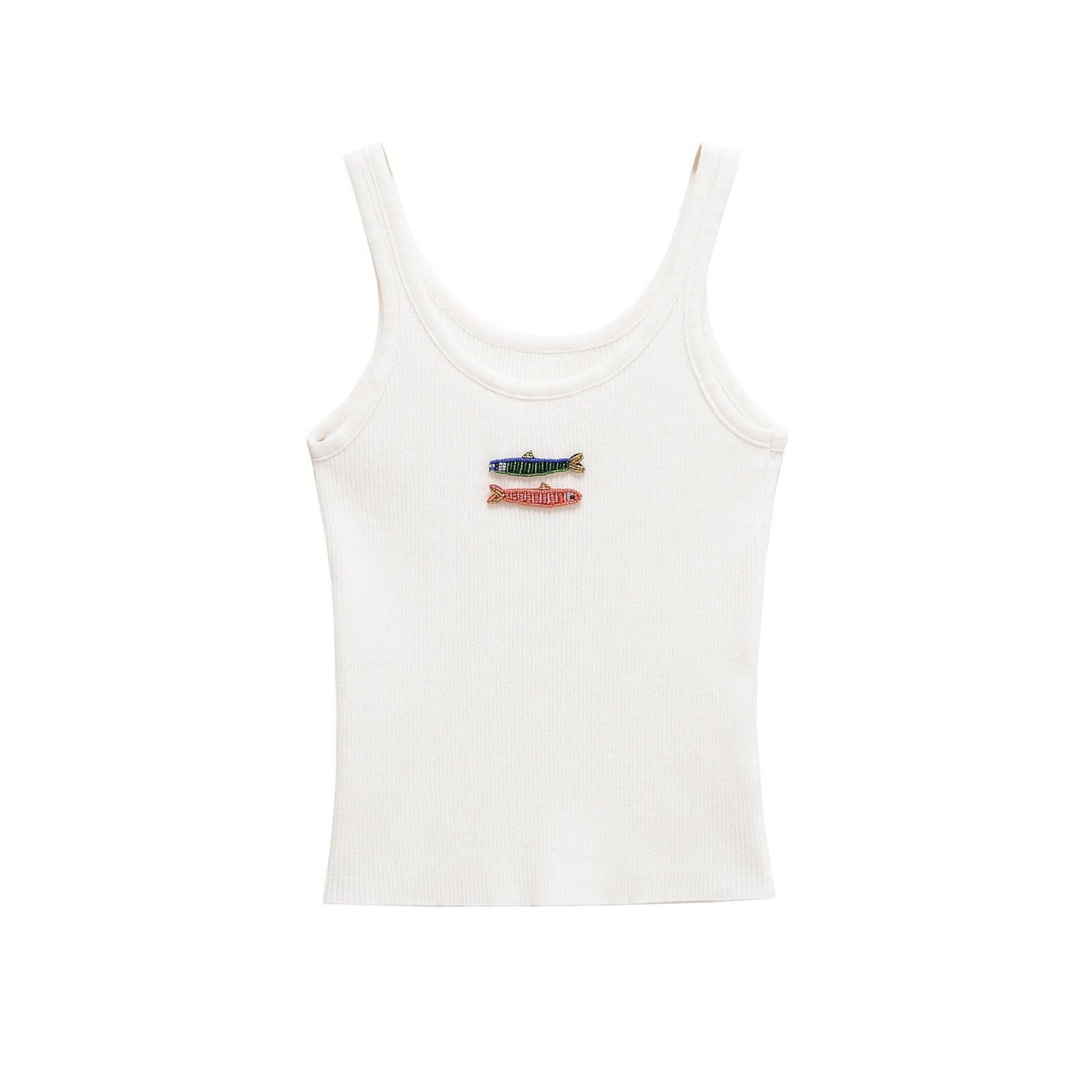 Embroidered small fish decorative vest for women | MuddyStock Originals