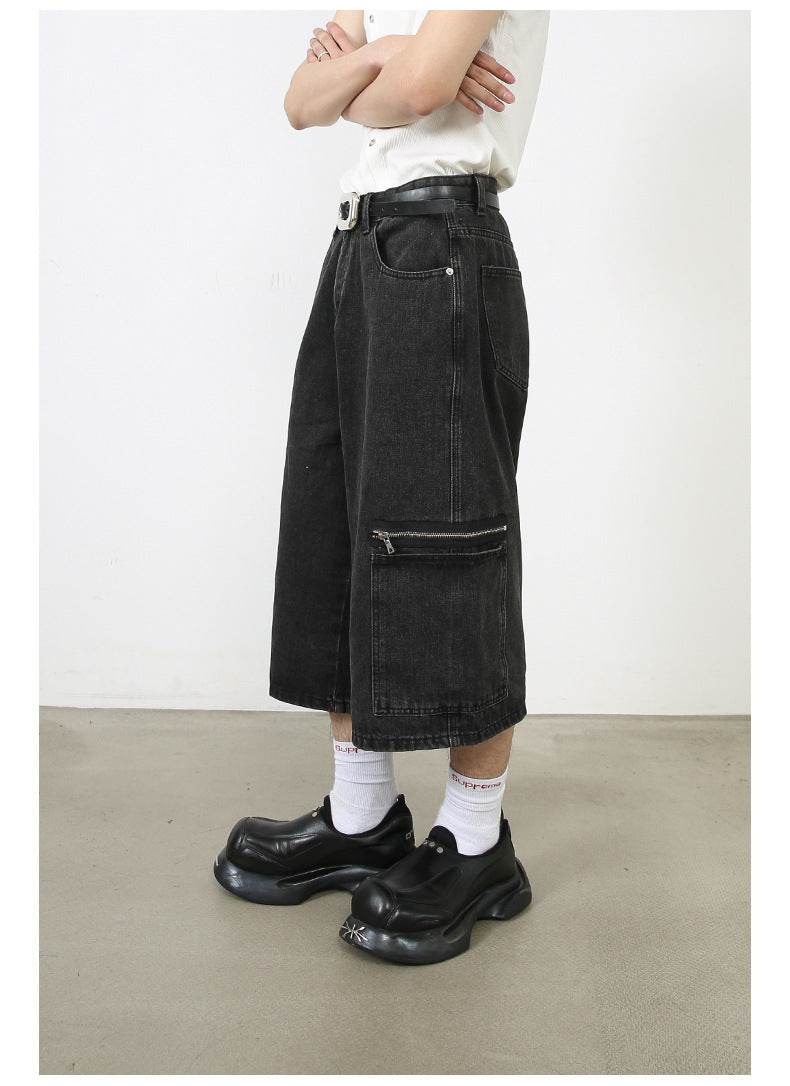 Workwear Denim Shorts New Loose Street Personalized Cropped Pants MuddyStock