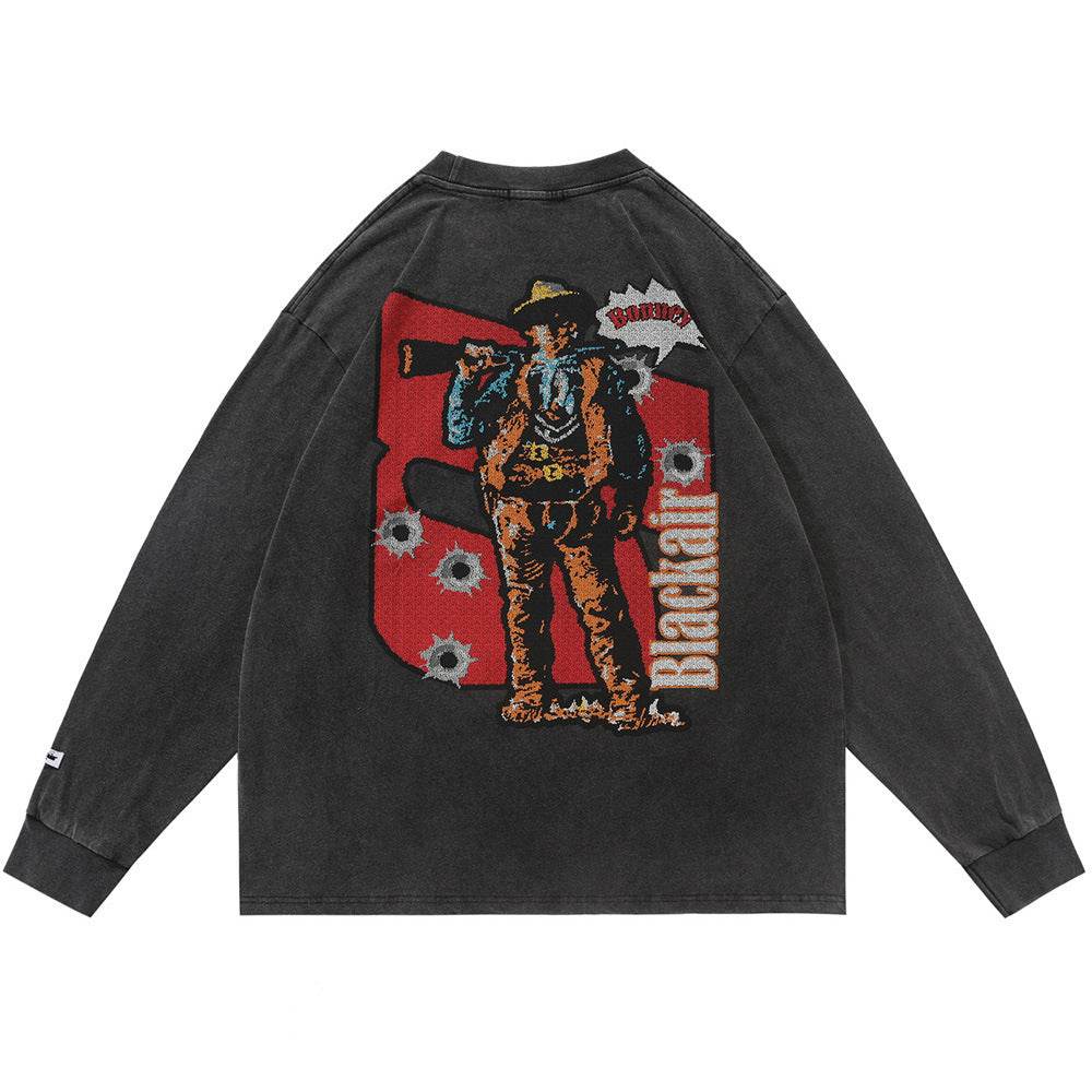 Round Neck Long Sleeve T-shirt For Men MuddyStock