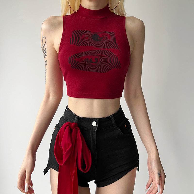 Printed Cropped Tank Top For Women MuddyStock