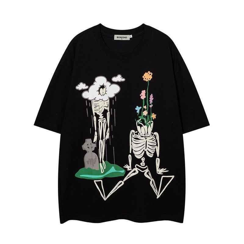 Cotton Short-sleeved T-shirt For Men And Women Black MuddyStock