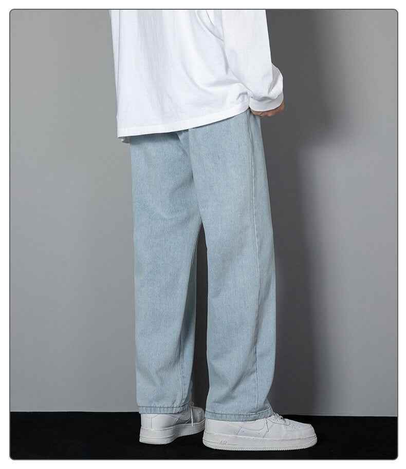 Men's Slimming Leisure Denim Straight-leg Pants MuddyStock