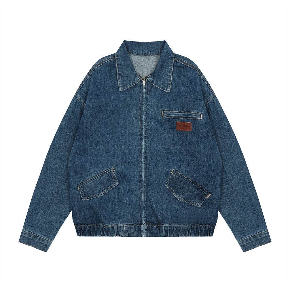 Creative Contrast Color Letter Printing Denim Jacket For Men And Women MuddyStock
