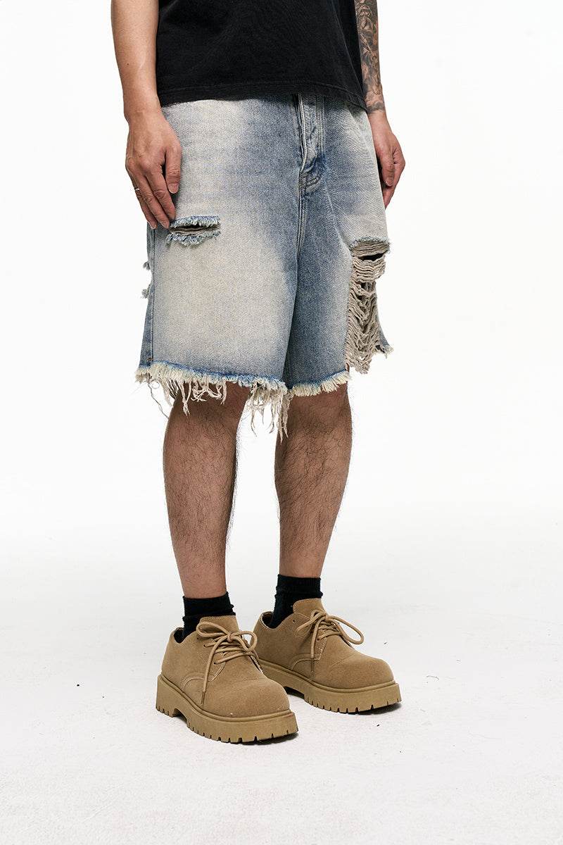 Retro Washed Old Men's Baggy Denim Shorts MuddyStock