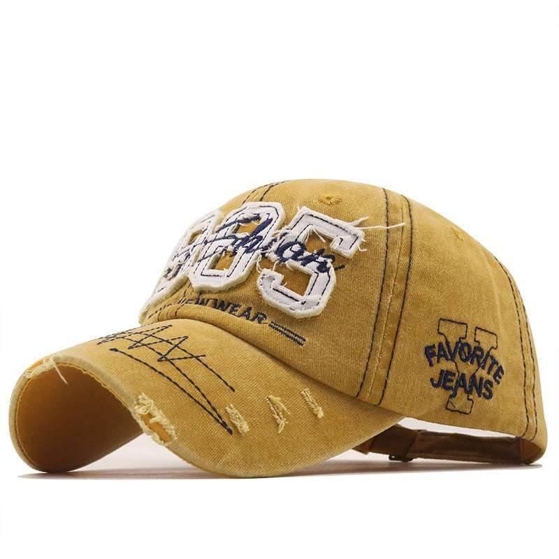 New Spring And Autumn Outdoor Cap Washed Baseball Cap Yellow adjustable