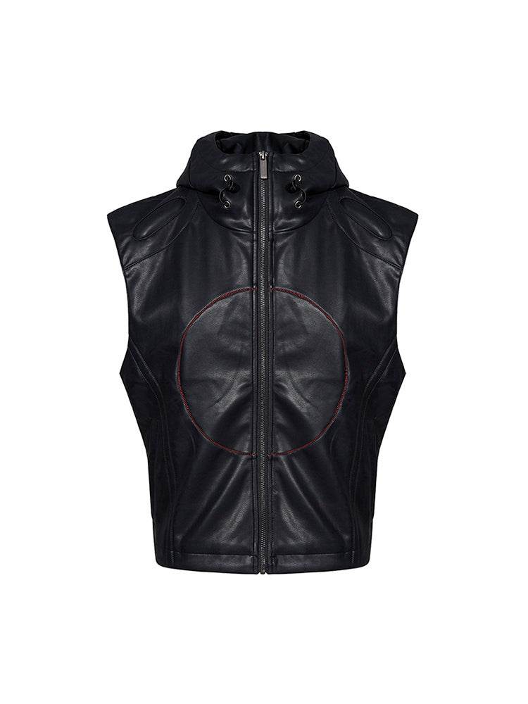 Short Hood Slim Fit Waistcoat Coat For Men Black MuddyStock