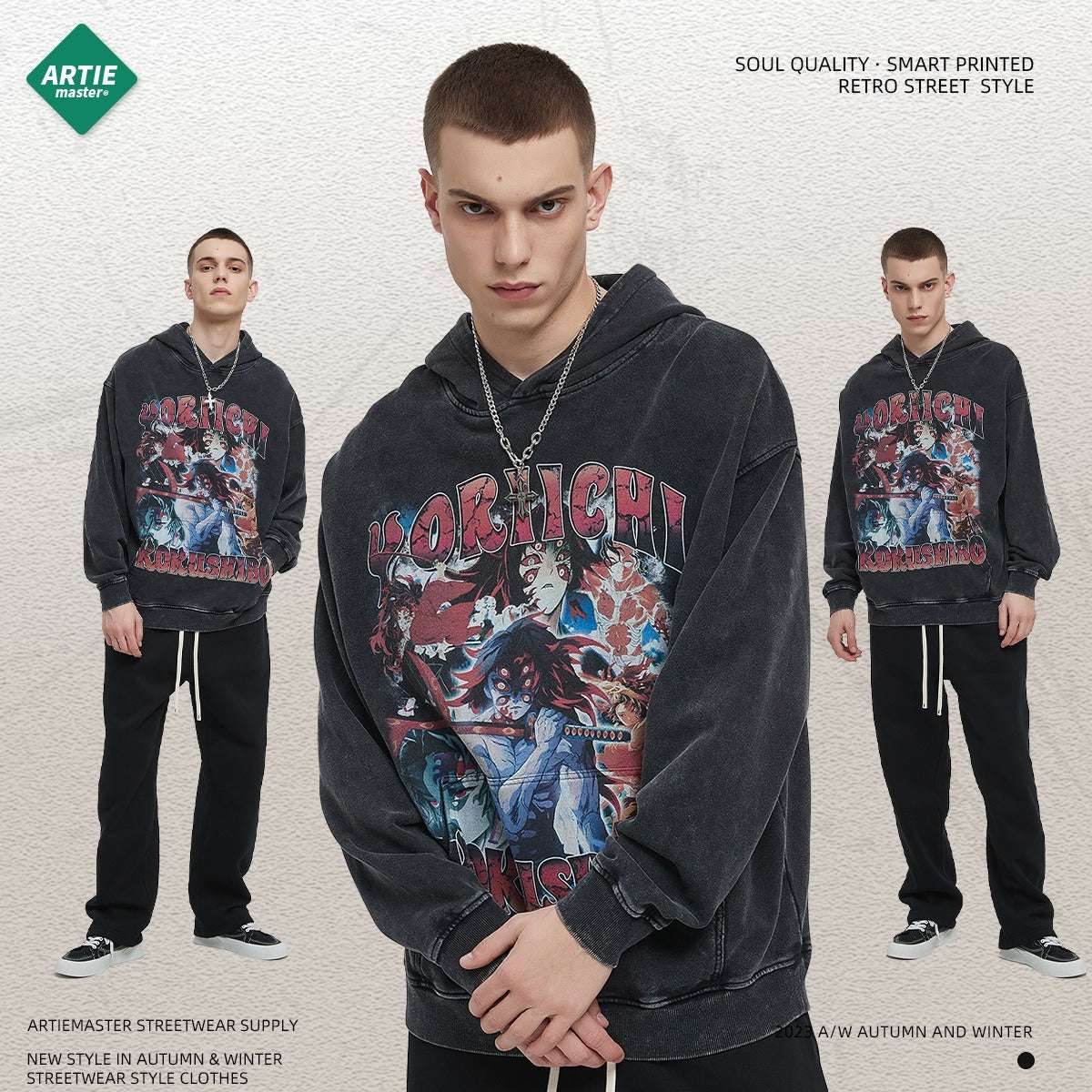 Printed washed men's hoodie | MuddyStock Originals MuddyStock