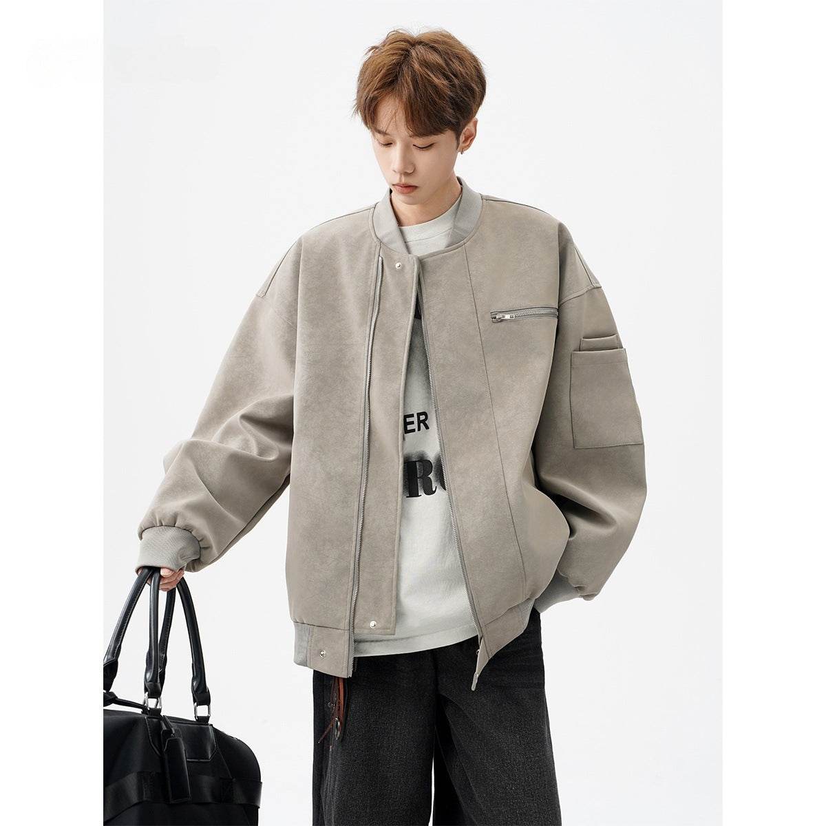 High street ruff tie dye jacket for men | MuddyStock Originals Light Gray MuddyStock