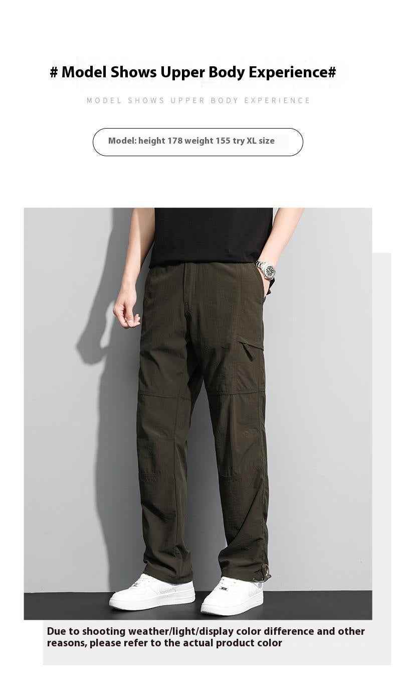 Thin Overalls Men's Casual Loose Ultrathin Khaki Straight MuddyStock
