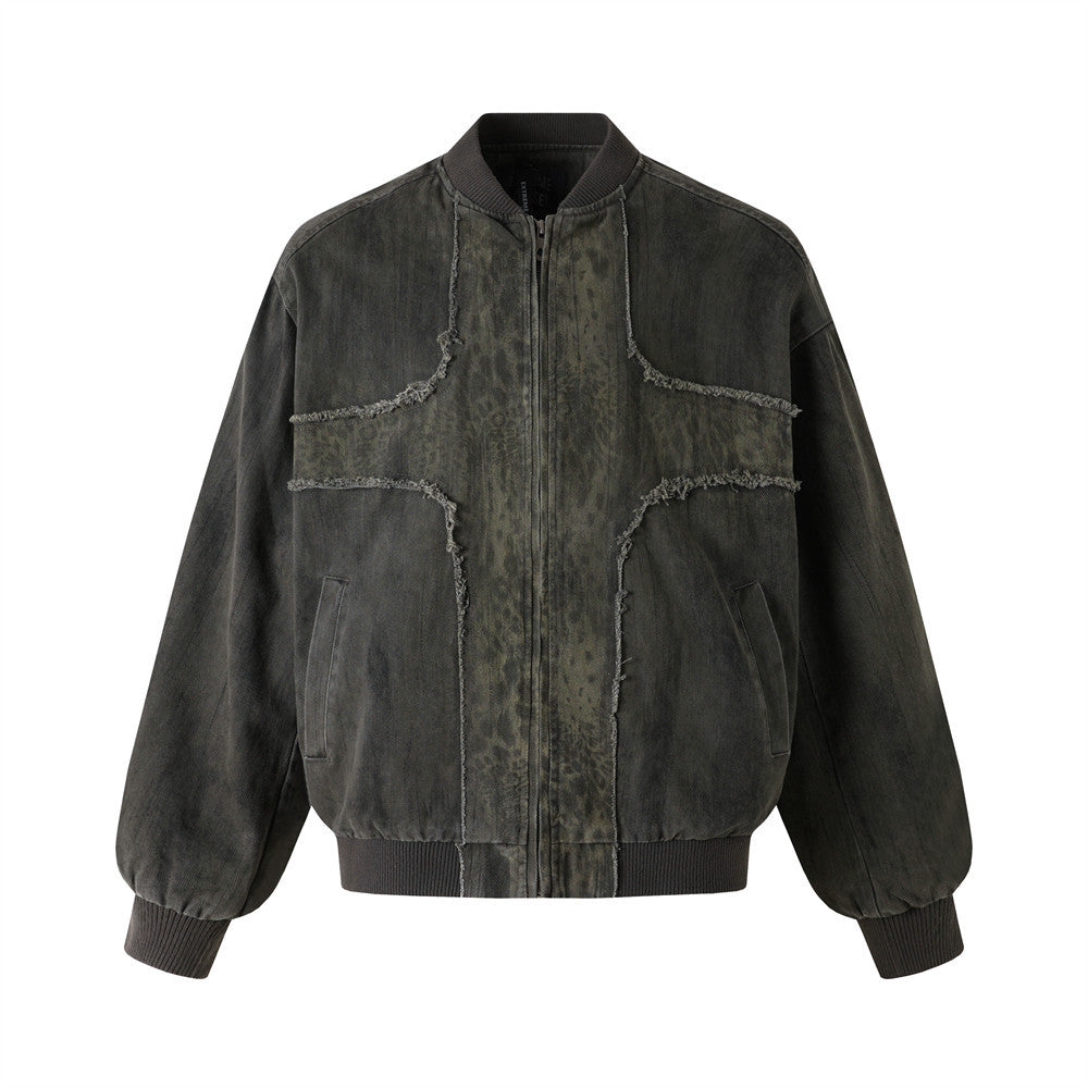 Wash water to make old baseball collars, workwear jackets Brown