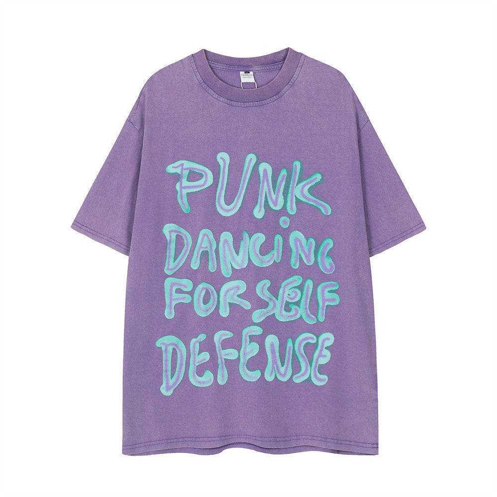 Letter Print Loose Short Sleeve T-shirt For Women MuddyStock