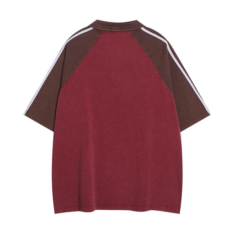 Retro Short Sleeve Loose Polo Shirt Men's Letters MuddyStock