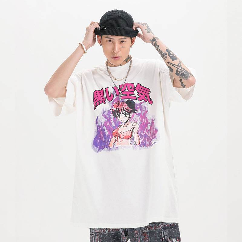 Flame print T-shirt For Both Men And Women MuddyStock