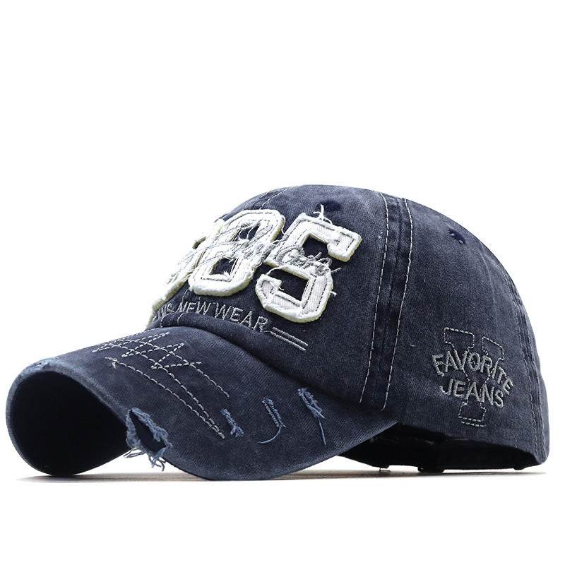 New Spring And Autumn Outdoor Cap Washed Baseball Cap Navy adjustable MuddyStock