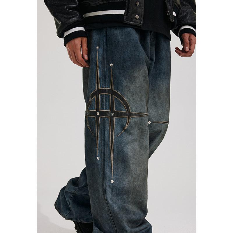 Retro Street Baggy Straight Pants For Men All Products
