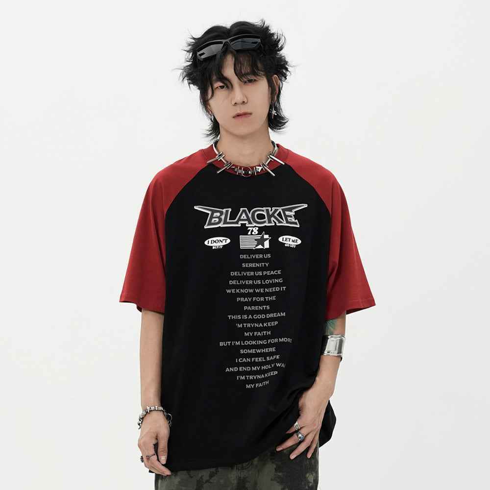Letter Print Short-sleeve T-shirt Men MuddyStock