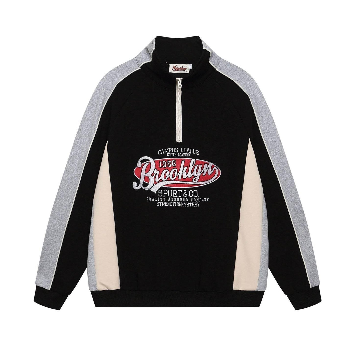 Half-Zip Embroidered Stand Collar Sweatshirt For Men And Women | MuddyStock Originals Dark Blue