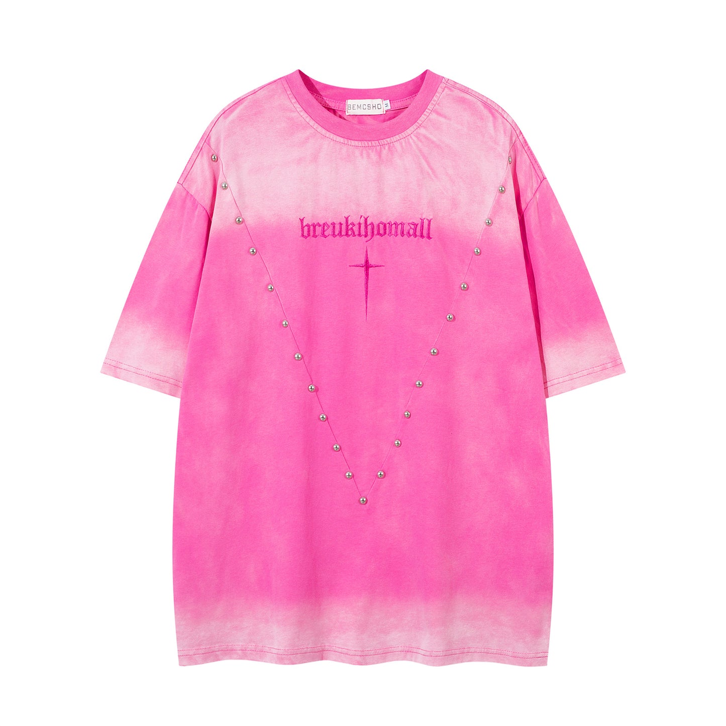 Streetwear Washed Beaded Short Sleeve T-Shirt For Men And Women | MuddyStock Originals MuddyStock