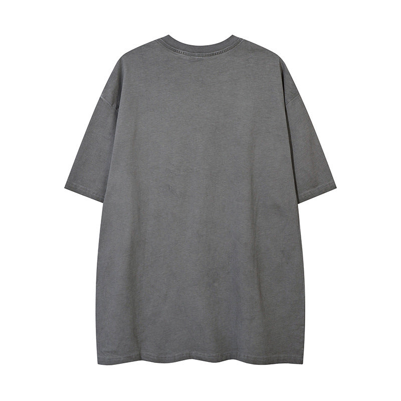 Washed Distressed Loose Short-sleeved T-shirt For Men And Women | MuddyStock Originals MuddyStock