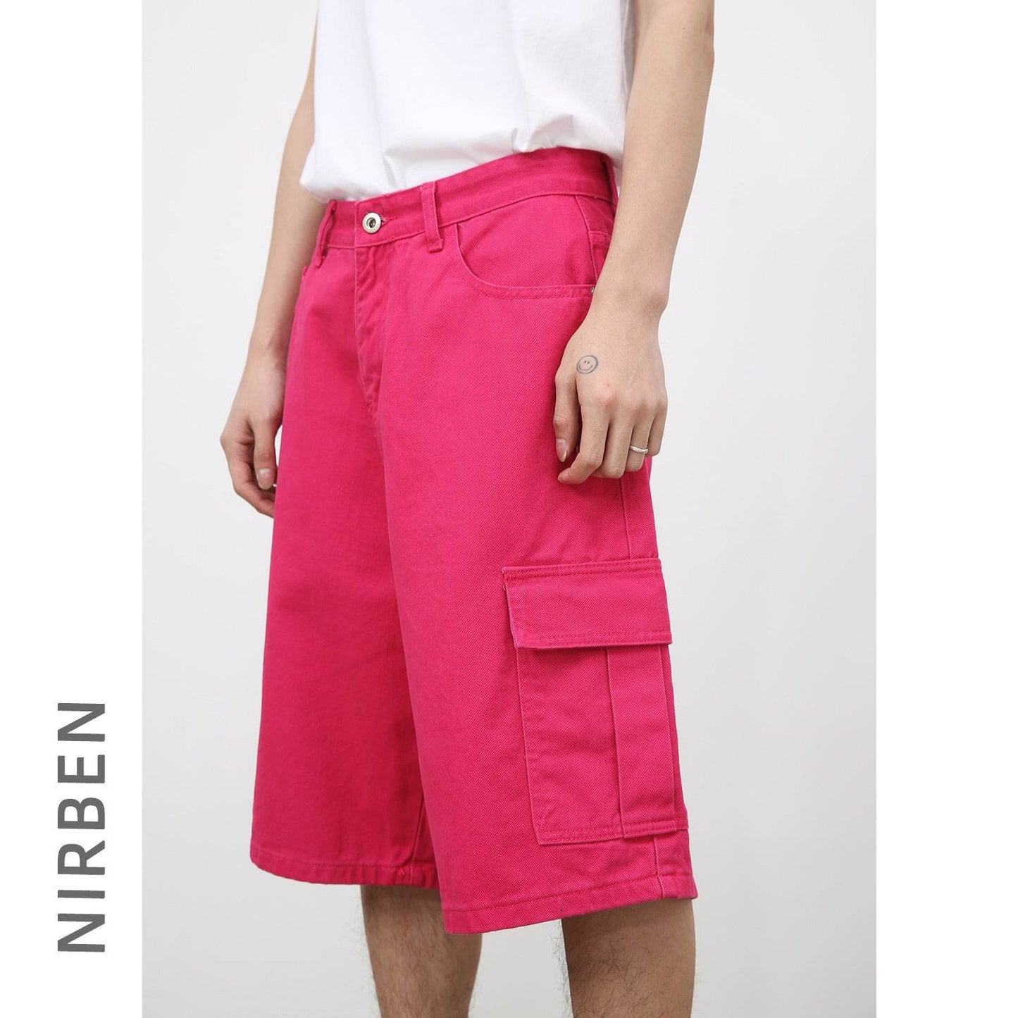 Straight Wide-leg Denim Shorts For Men And Women MuddyStock