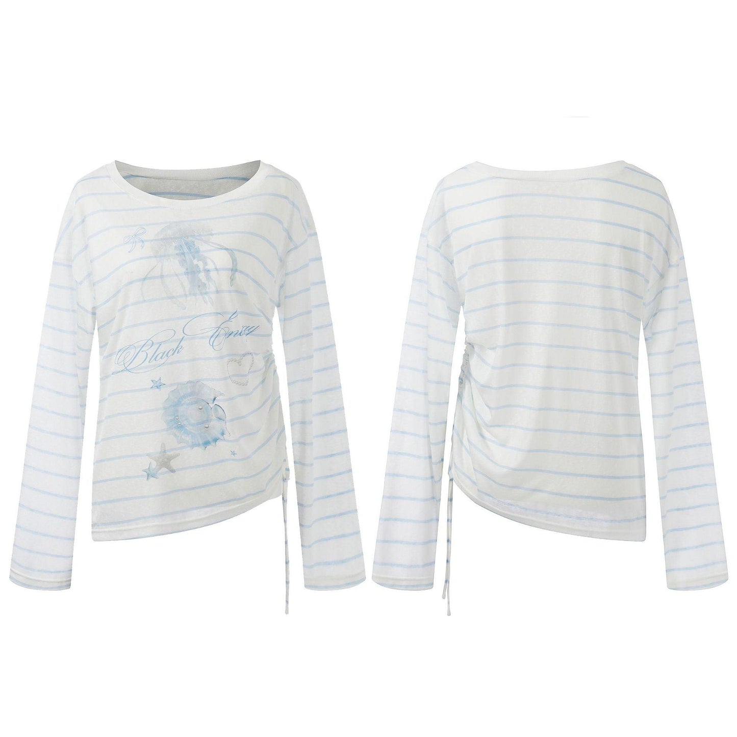 Stripe Jellyfish Print Loose Top for Women | MuddyStock Originals