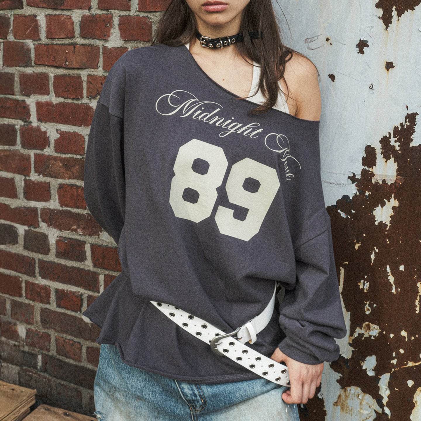 Off shoulder casual loose long sleeved top for women | MuddyStock Originals MuddyStock