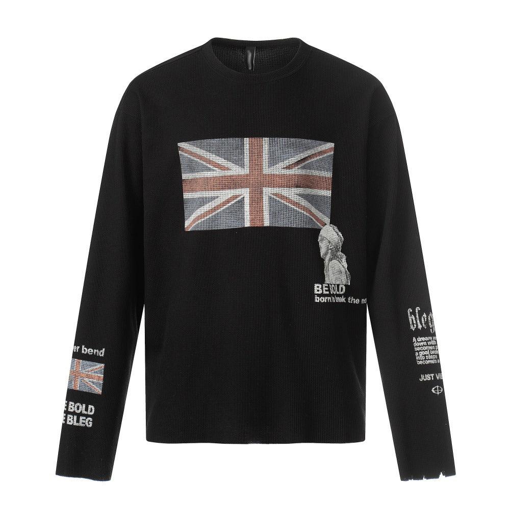 Printed long sleeved T-shirt For Men | MuddyStock Originals Black