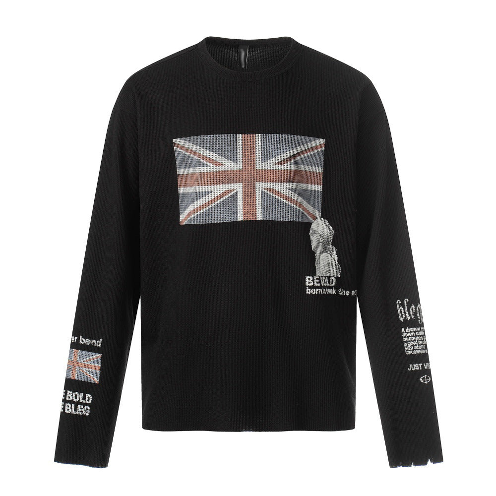 Printed long sleeved T-shirt For Men | MuddyStock Originals Black eprolo