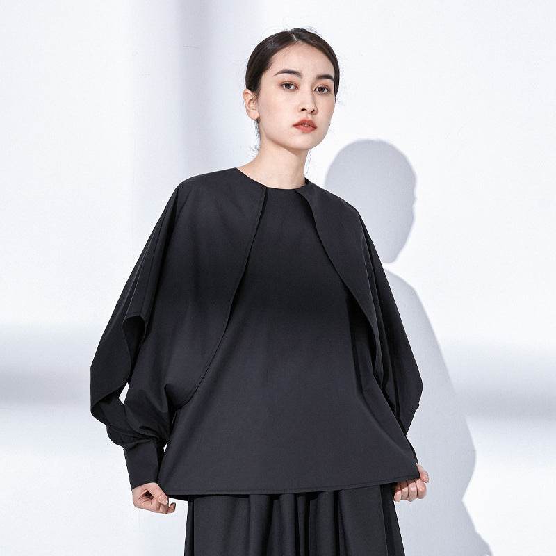 Japanese casual round neck loose top women's lantern sleeves | MuddyStock Originals MuddyStock
