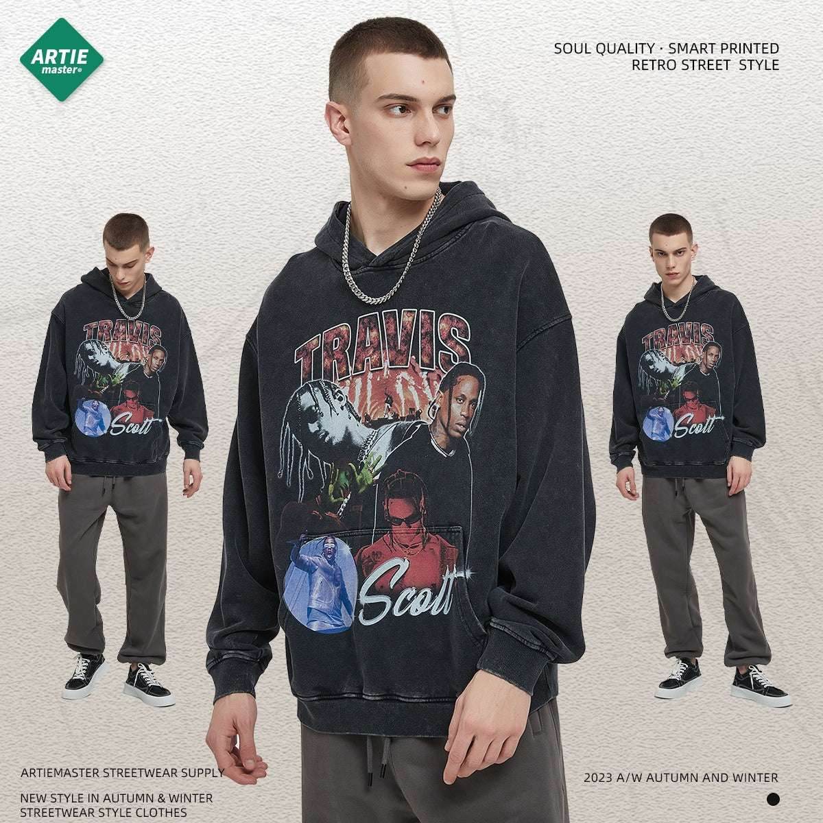 Breathable distressed printed hoodie for men | MuddyStock Originals MuddyStock
