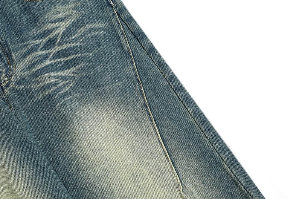Washed Denim Loose Jeans For Men MuddyStock